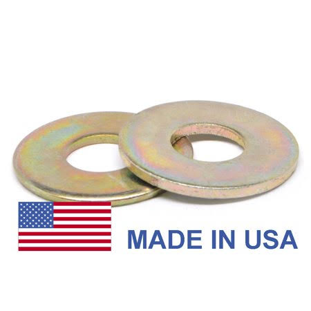 5/8 inch Grade 8 Flat Washer SAE Pattern Yellow Zinc Plated Pk 1000 F432858