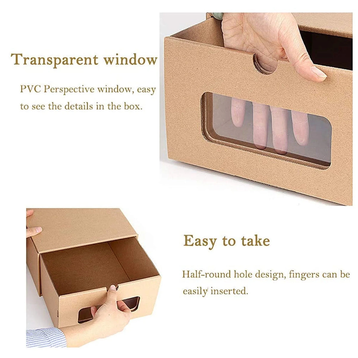 10Pcs Stackable Cardboard Shoe Box Storage Organizer H625834
