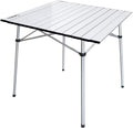 White Aluminum Folding Camping Table with Carry Bag Q84692
