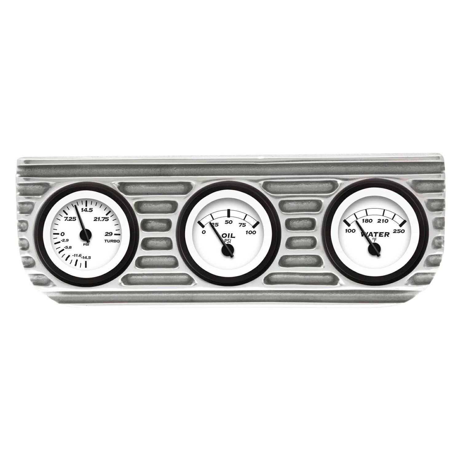 Vintage Finned 3 Gauge Bezel Mount Oil and Water Gauges K320
