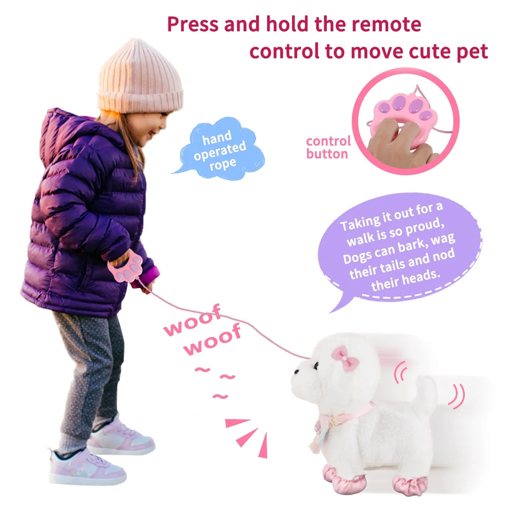 Interactive Plush Pet Dog with Remote Control Leash V2784