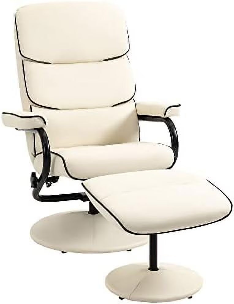 Brown PU Leather Swivel Recliner Chair with Ottoman G724