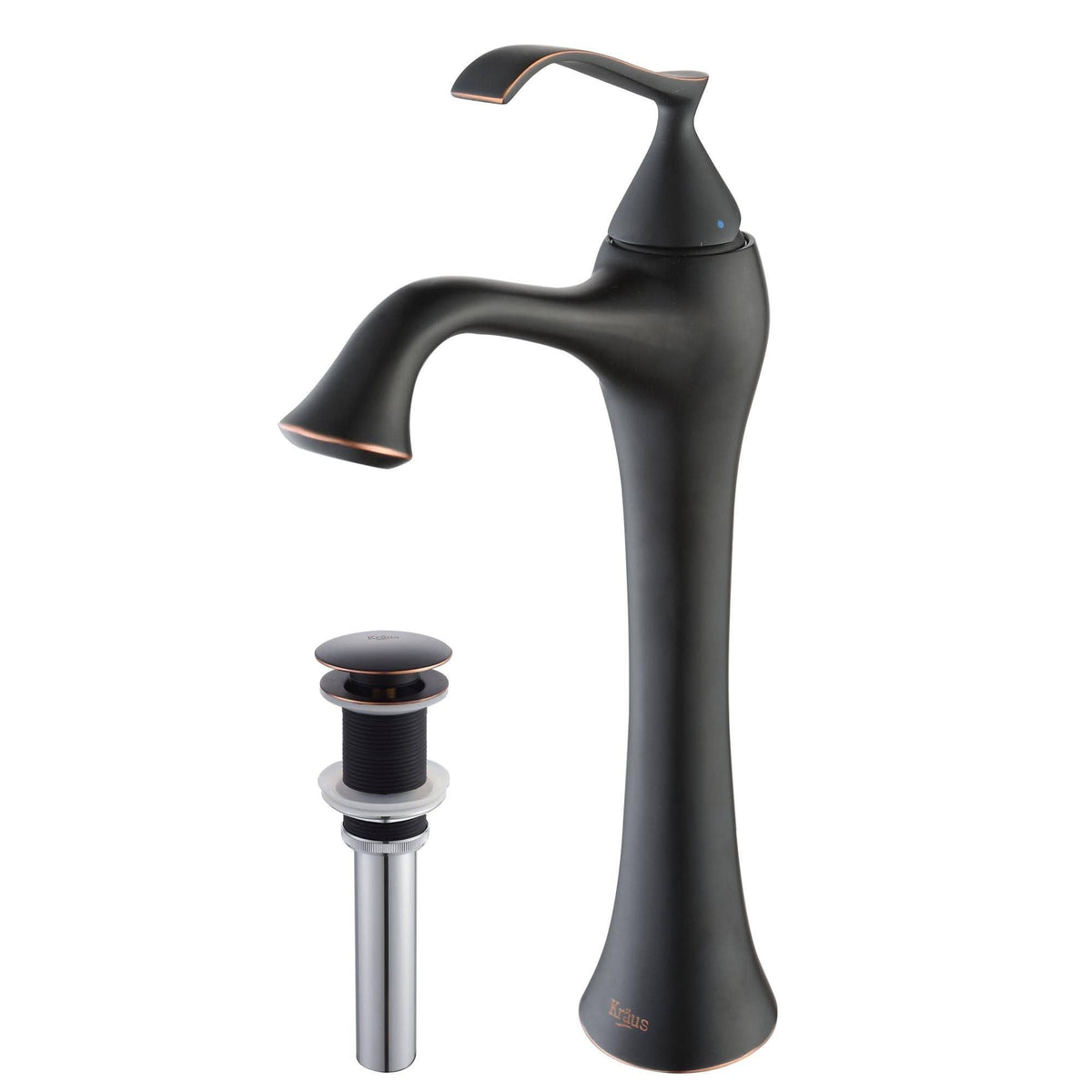 Oil Rubbed Bronze Vessel Bathroom Faucet with Pop Up Drain T437004