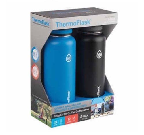 40 oz Thermoflask Black & Silver Pack of 2 E436227