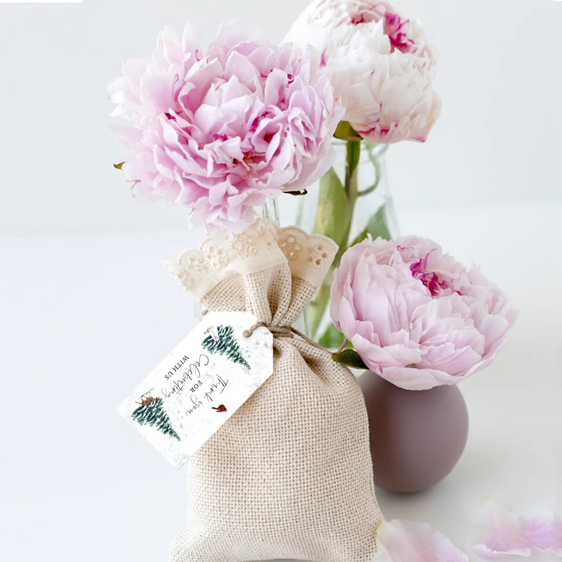20 Pc Watercolor Wedding Thank You Tags B951