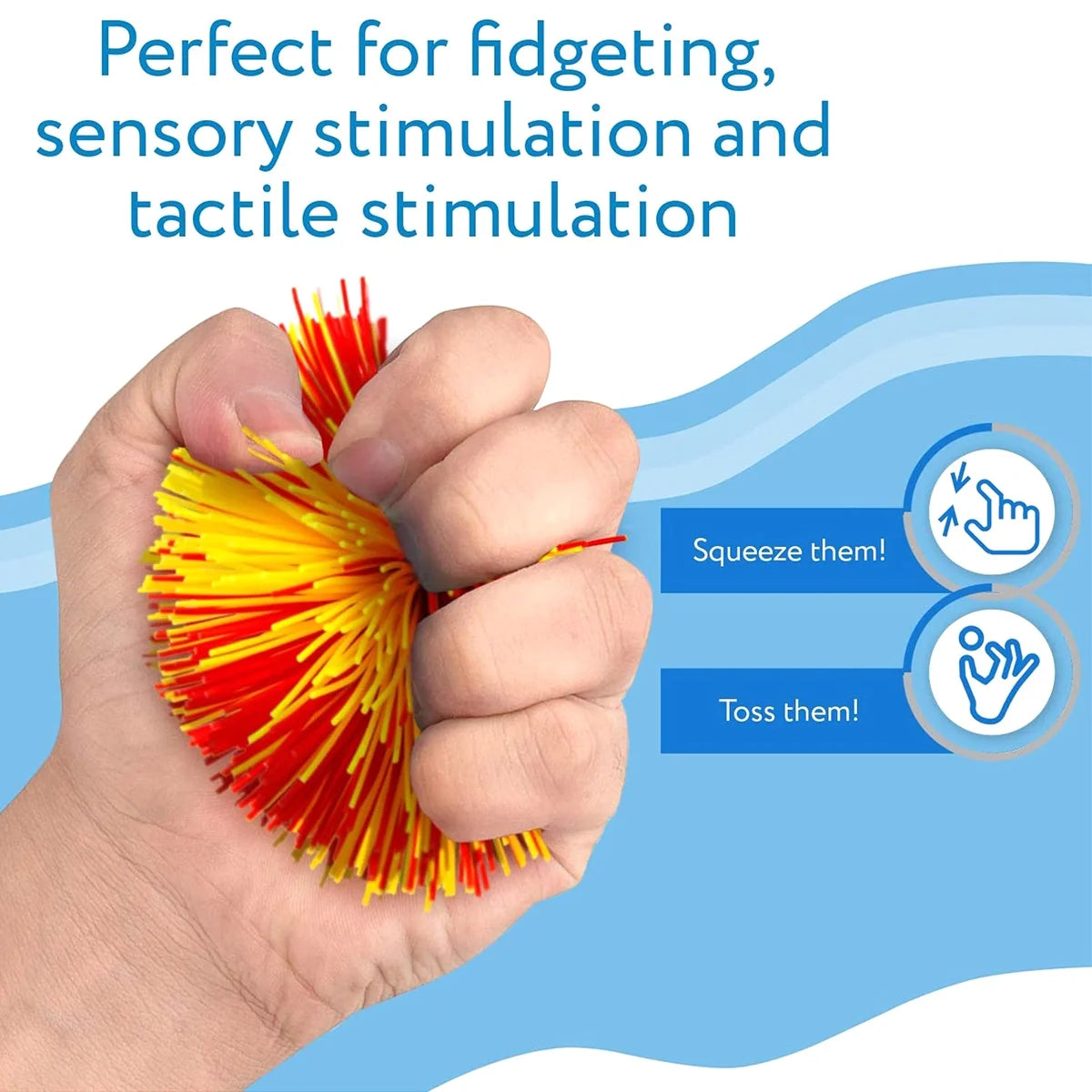 12pcs Silicone Sensory Stringy Balls W8050