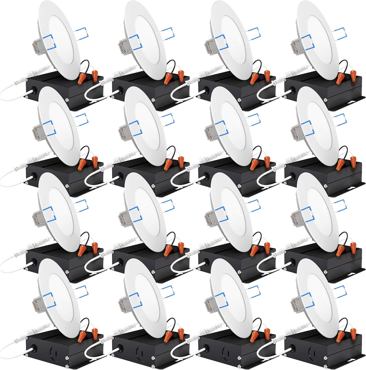 16 Pack 6 Inch LED Recessed Ceiling Lights Slim, 3000K Warm White, Dimmable W6491