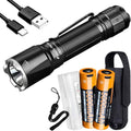 Tactical Flashlight with 2X 5000mAh USB-C Rechargeable Battery P60246