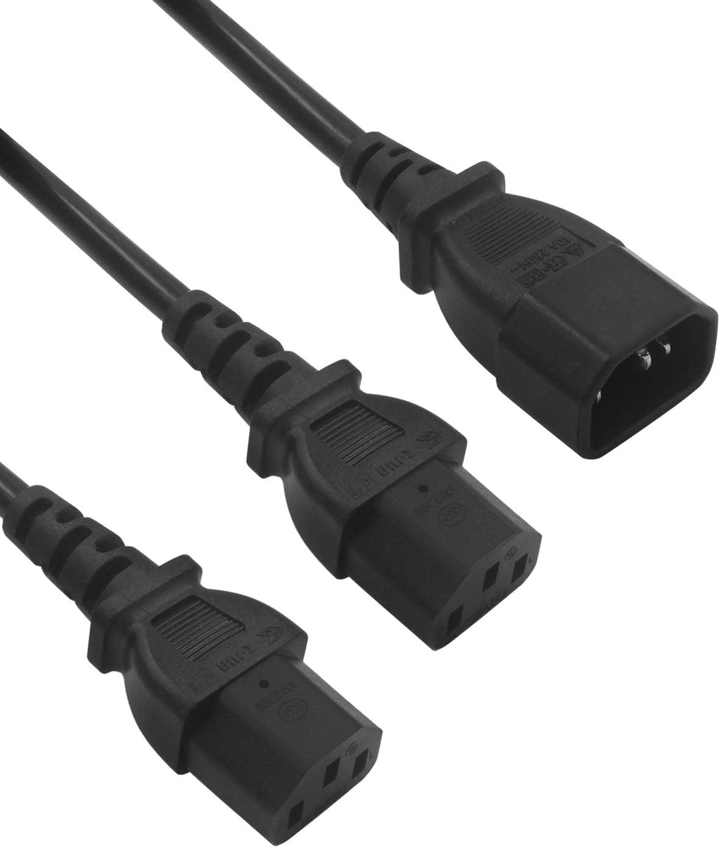 3Pack C14 to 2 x C13 Power Adapter Cable Cord 30cm E76298
