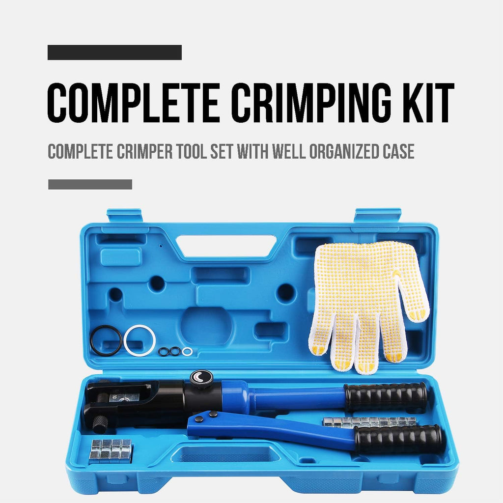 Hydraulic Cable Lug Tool, 6 AWG to 4/0 AWG Battery Cable Crimping Tool Set F9447