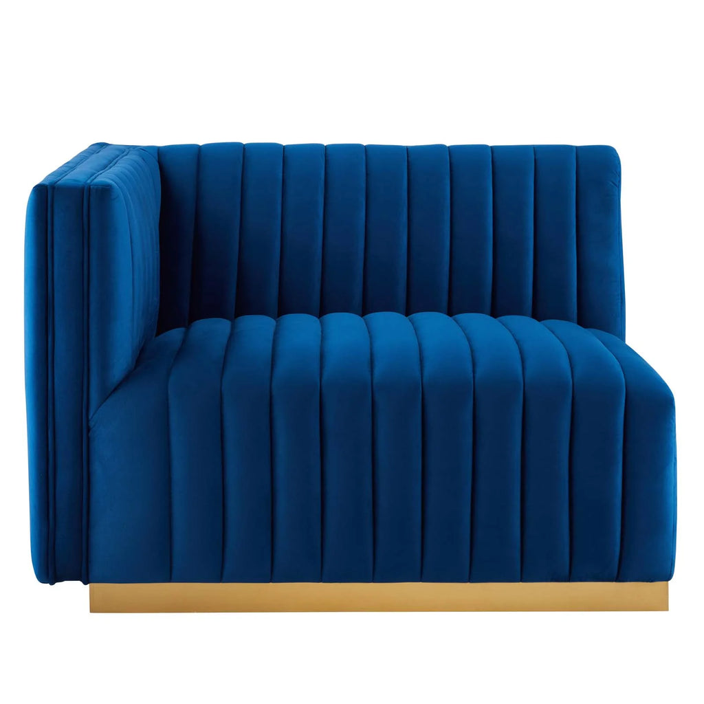 Tufted Performance Velvet 4-Piece Sectional A446805