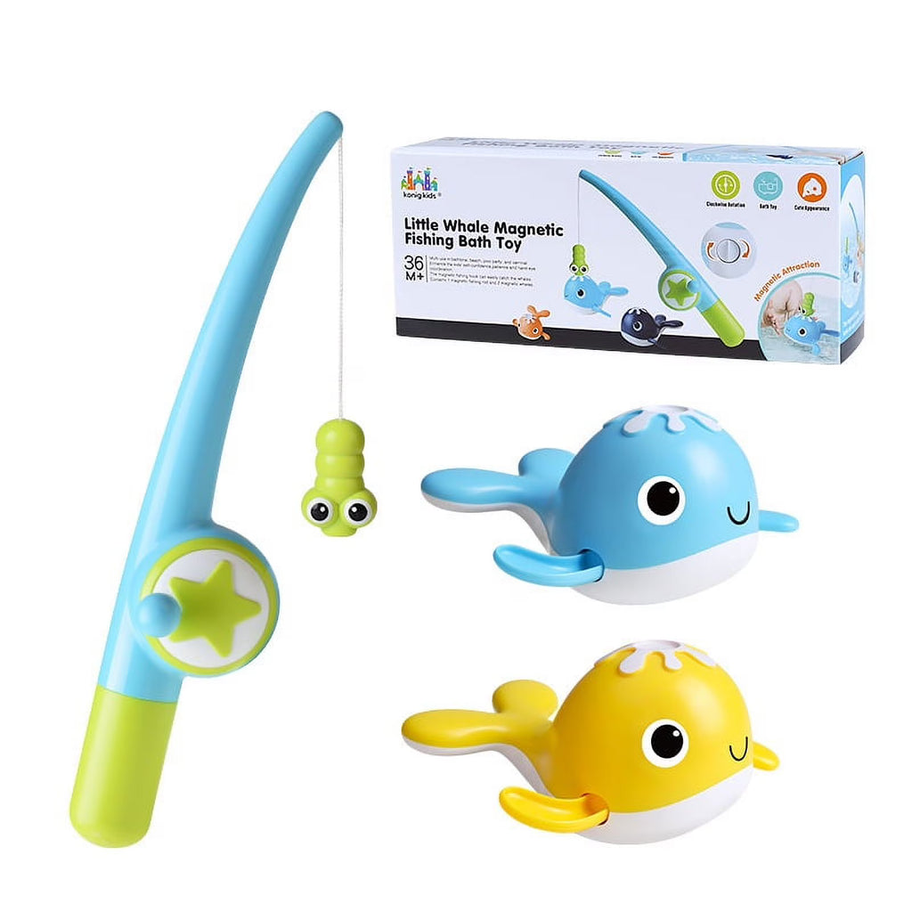 Magnetic Fishing Bath Toys Wind-up Swimming Whale Floating Pool Tub Toys P463