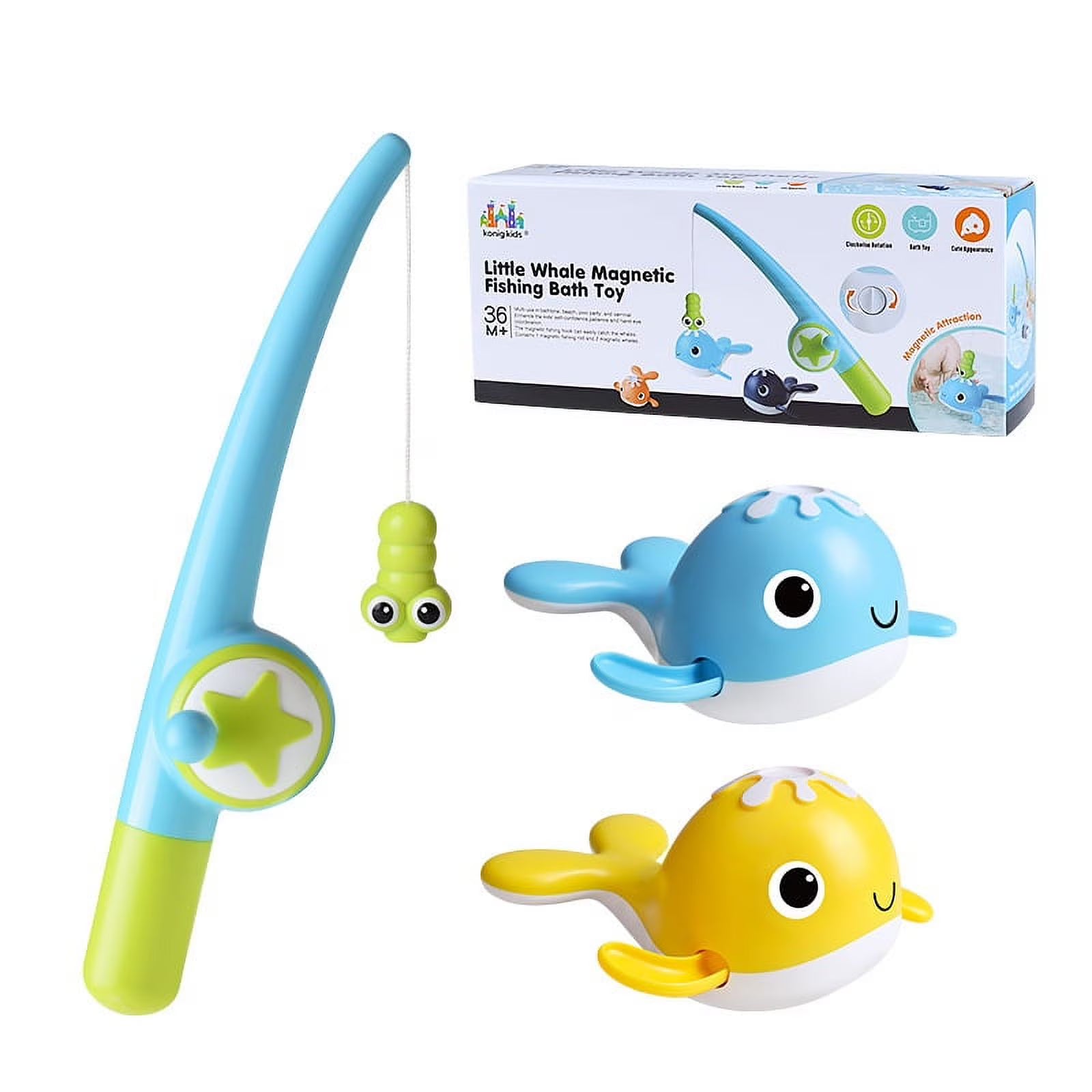 Magnetic Fishing Bath Toys Wind-up Swimming Whale Floating Pool Tub Toys P463