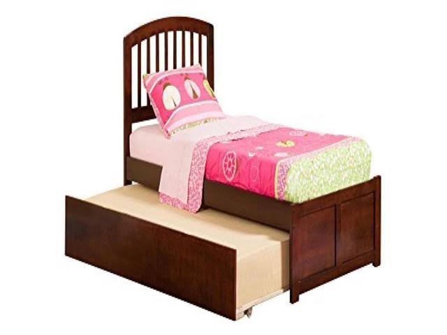 Twin Flat Panel Foot Board with 2 Drawers Antique Walnut V667