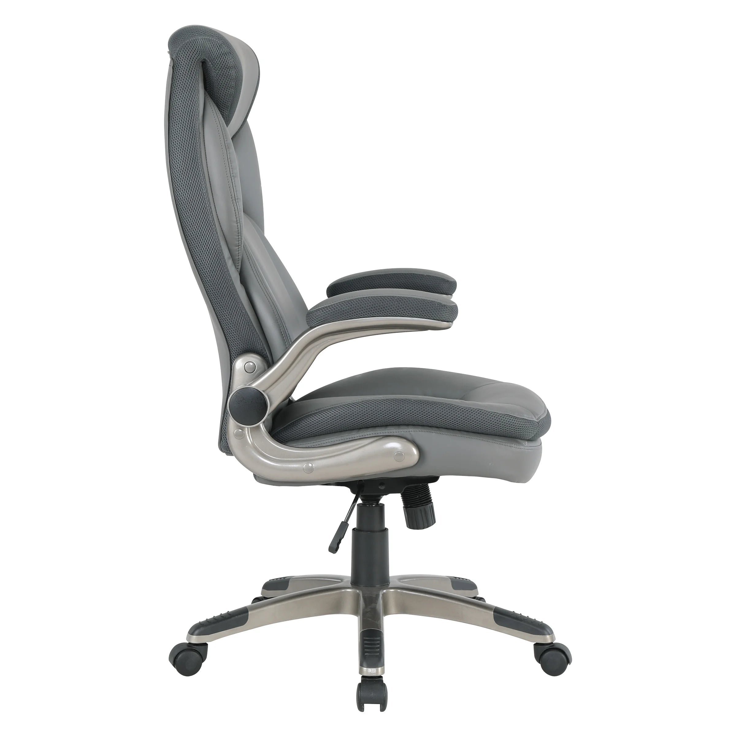 Charcoal Bonded Leather Chair with Nylon Base T539