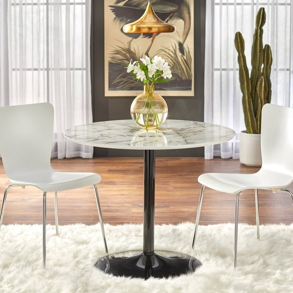 Round Faux Marble Dining Table O26813