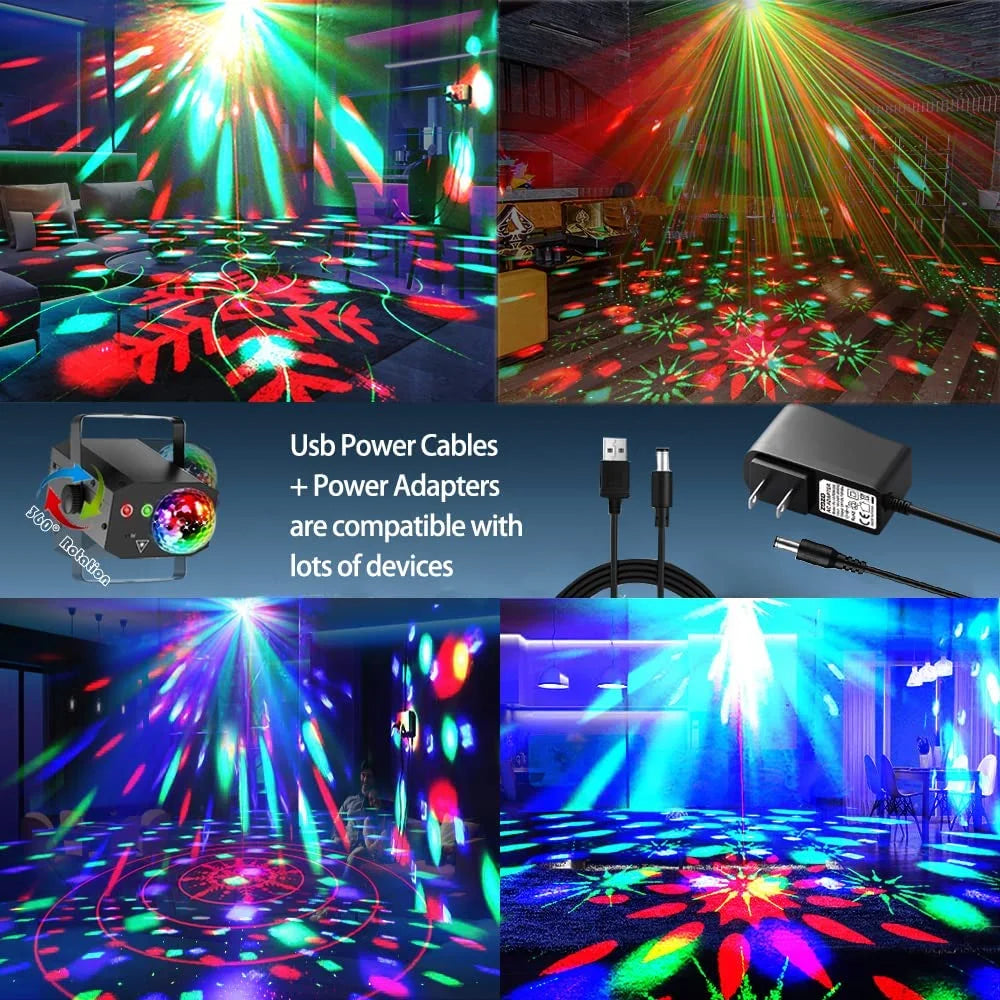 Sound Activated Black ABS Disco Ball Party Lights R341612