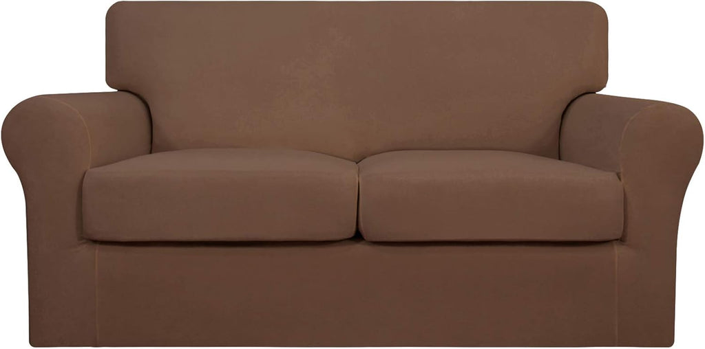 4 Pieces Stretch Sofa Slipcover for 3 Separate Cushion Couch, Camel W581810