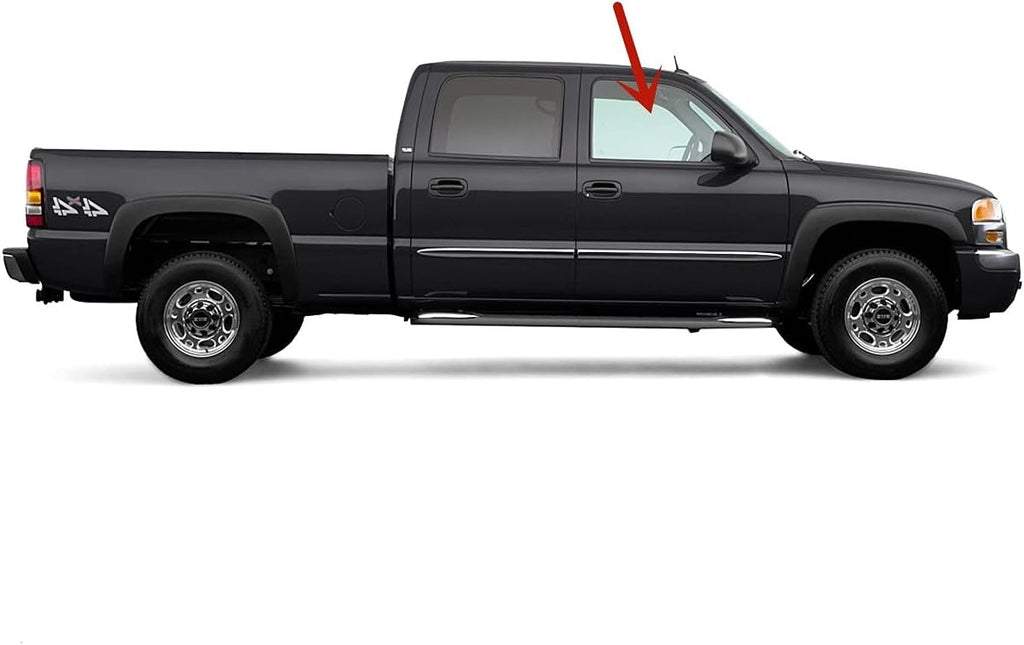 Passenger Side Front Door Window Glass Compatible with GMC Sierra 1999-2006 Pack of 2 R558173