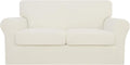 4 Pieces Stretch Sofa Slipcover for 3 Separate Cushion Couch, Camel W581810