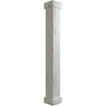 6x22W x 5&H Faux Wood Non-Tapered Square Column Wrap with Standard Capital M9337