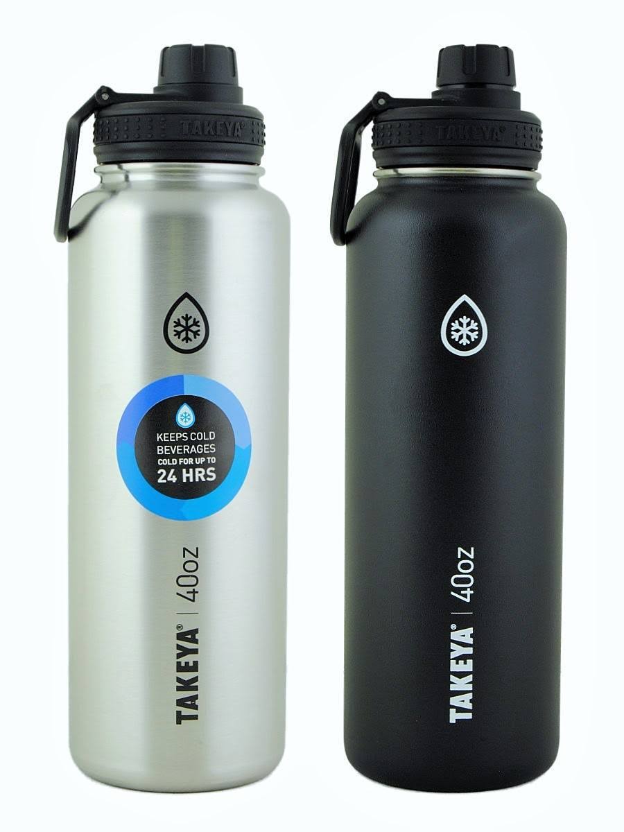 40 oz Thermoflask Black & Silver Pack of 2 E436227