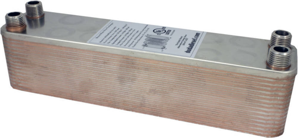40 Plate Stainless Steel Heat Exchanger with 1/2 inch Male NPT Ports Copper Brazed P7881