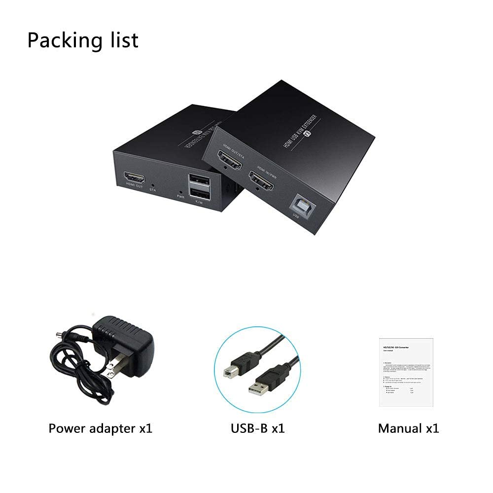 HDMI KVM USB Extender 1080P Over Cat5e/6 Ethernet Cable 50m Pack of 2 F43219
