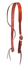 Harness Leather Cowboy Knot Slip Ear Headstall C4748