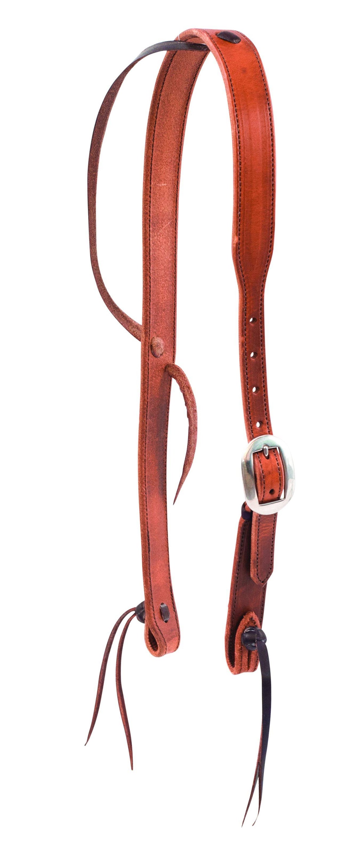 Harness Leather Cowboy Knot Slip Ear Headstall C4748