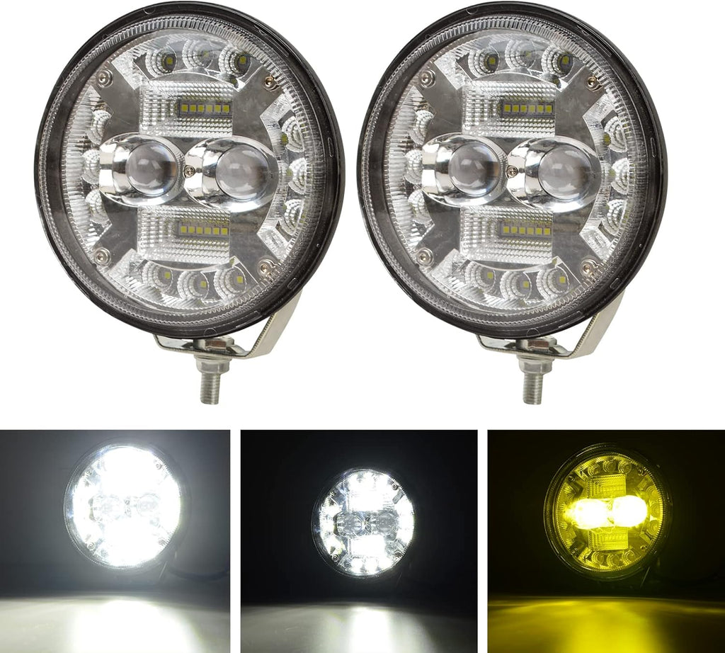 2pcs 68W Dual Color 6000K White 3500K Amber LED Driving Lights X1933