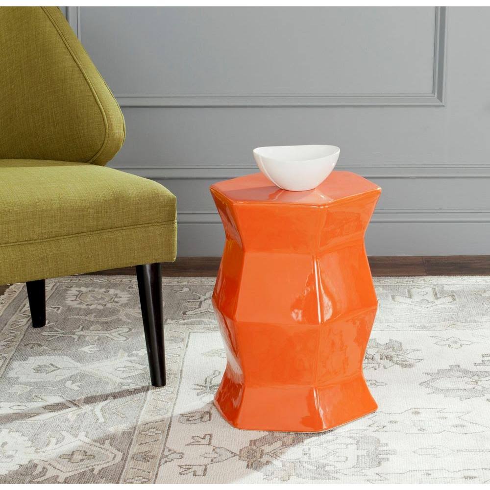 Orange Hexagon Garden Stool V84440
