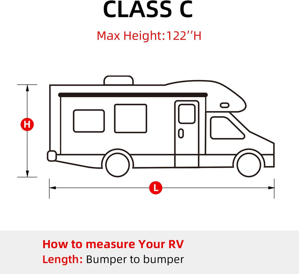 3 Layers Waterproof Ripstop RV Cover Fits 29Ft to 32Ft, Grey S931425
