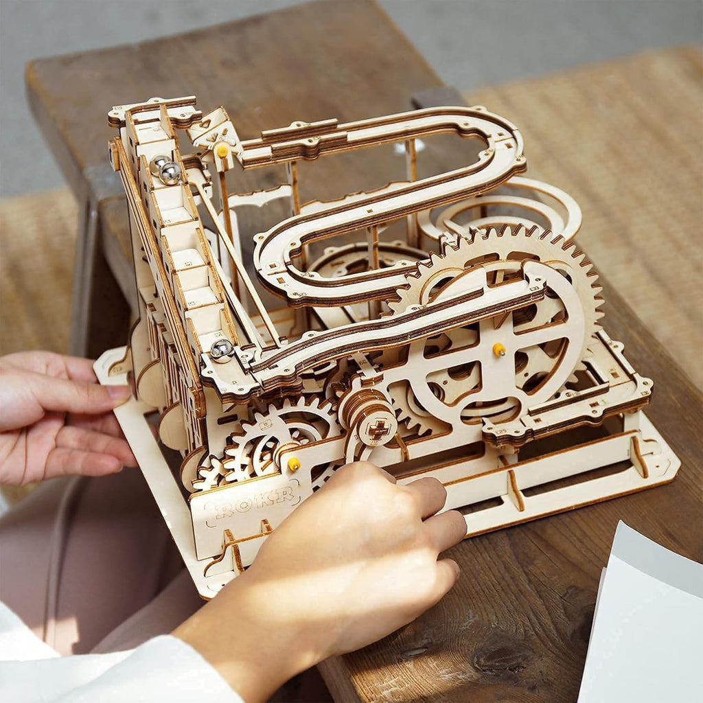 3D Wooden Marble Run Kit & Treasure Box A203702