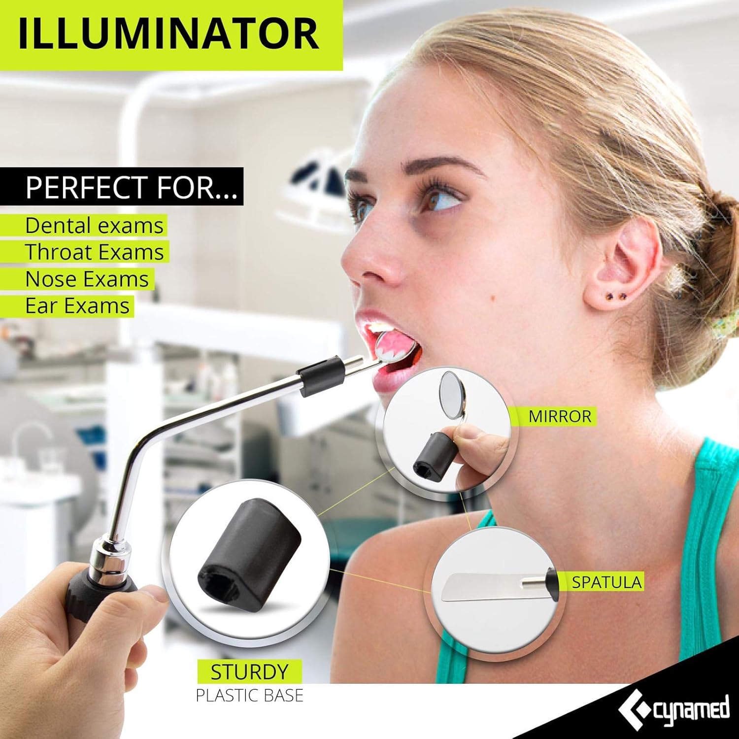ENT Diagnostic Kit with Otoscope, Opthalmoscope, Earwax Remover, Nasal Dilator, Speculum, LED Lights, Mirrors, Replacement Tips, Leather Carry Bag Q617
