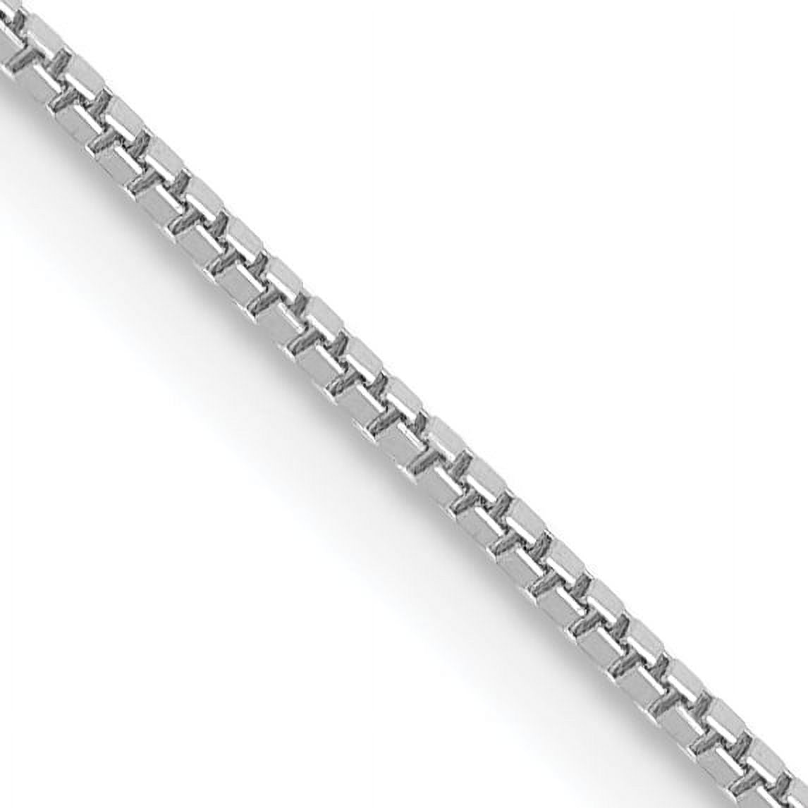 14K White Gold Ultra-thin Box Chain Necklace 16 Inches T3571