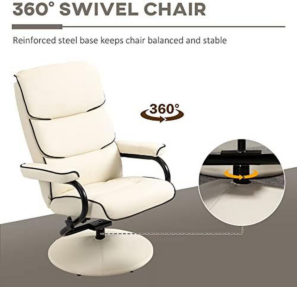 Brown PU Leather Swivel Recliner Chair with Ottoman G724