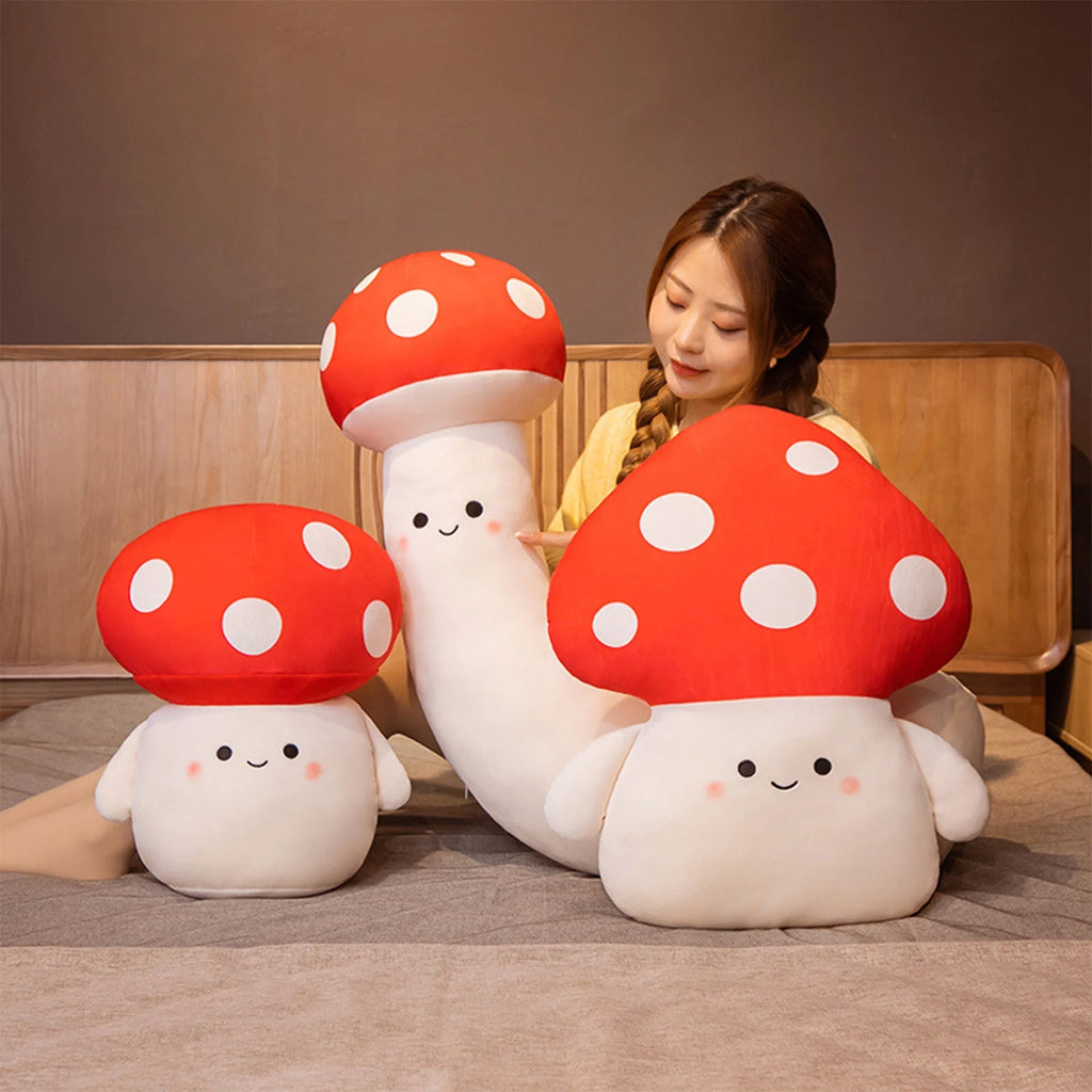 Giant Mushroom Plush Dolls Toys Soft Cute Stuffed Mushroom Throw Pillow C998