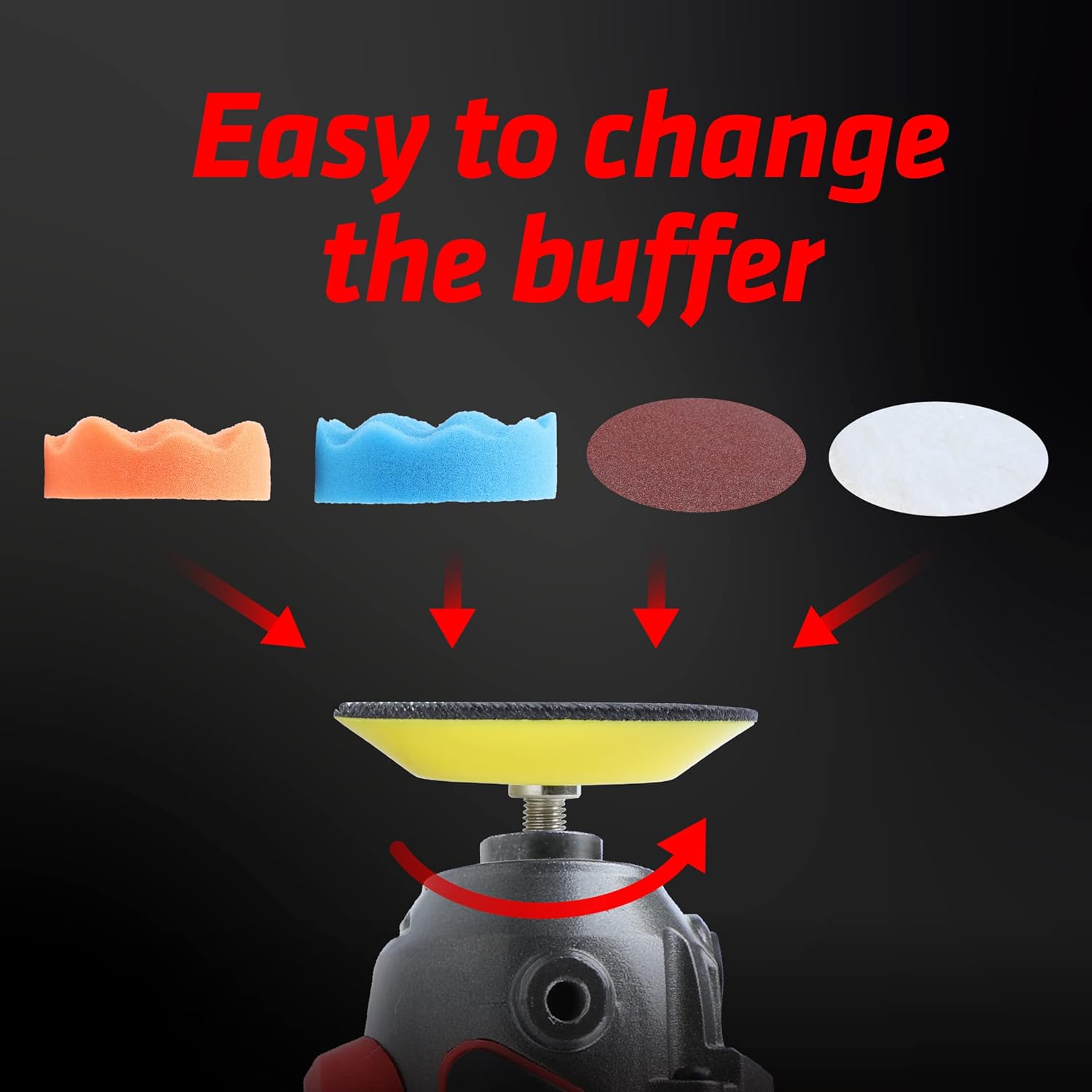 12V Cordless Buffer Polisher Variable Speed 2.0Ah Battery 0-2800/8300 RPM Mini Buffer C56869