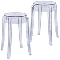Clear Plastic Dining Stool, Set of 2 K58823