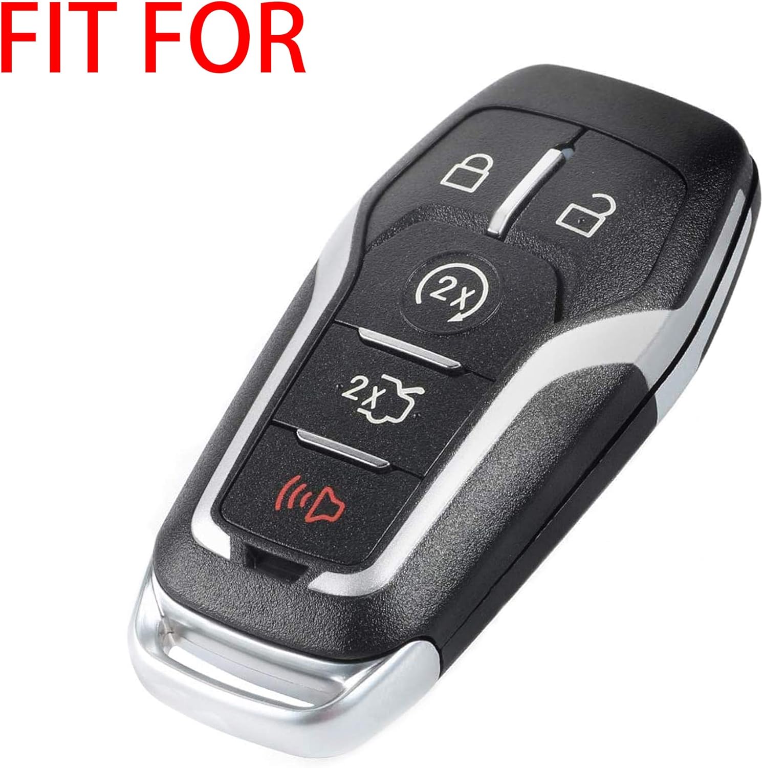 2Pcs Silicone Smart Key Fobs Remote Covers Case (Black) A9853