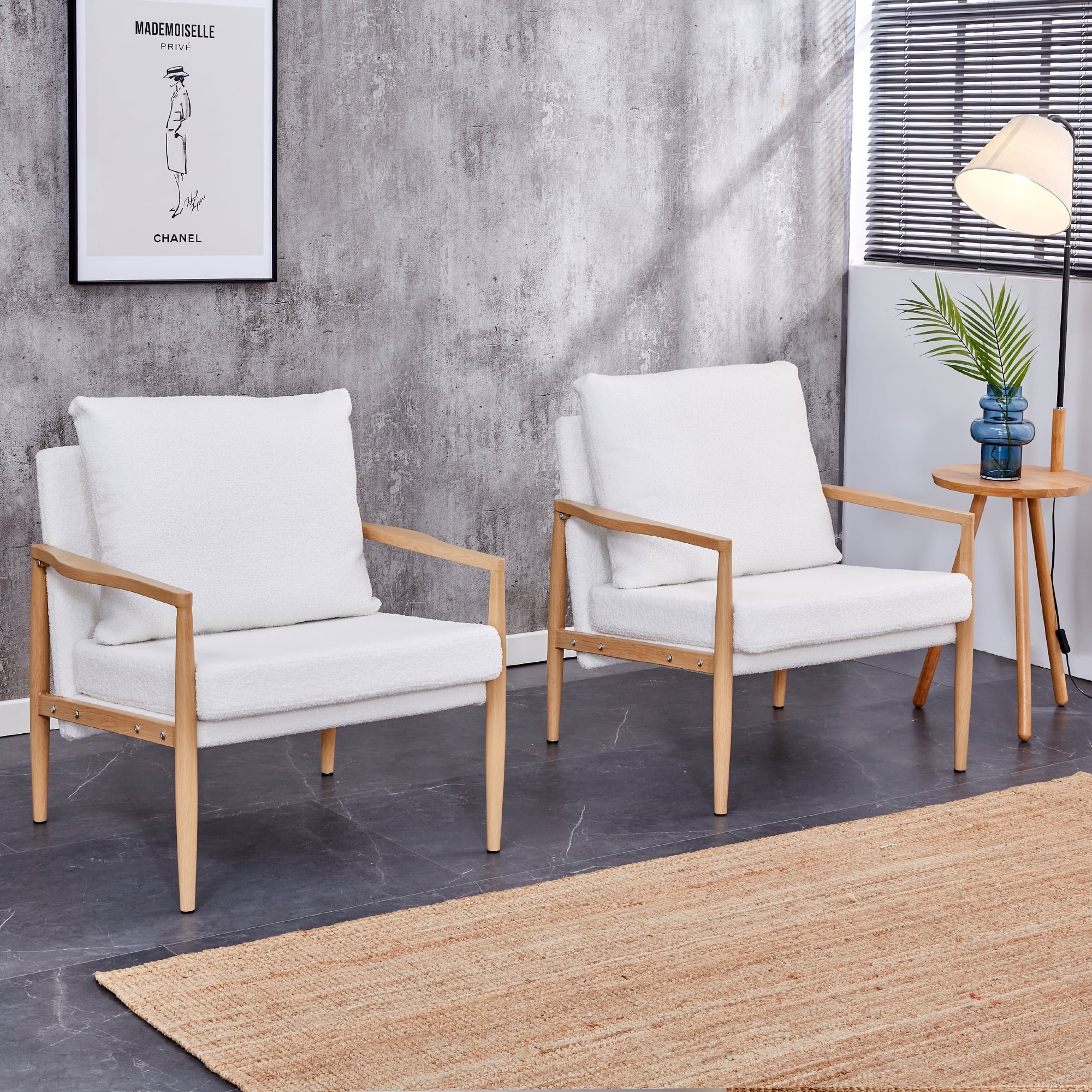 Teddy Velvet Accent Arm Chair with Metal Frame F379733