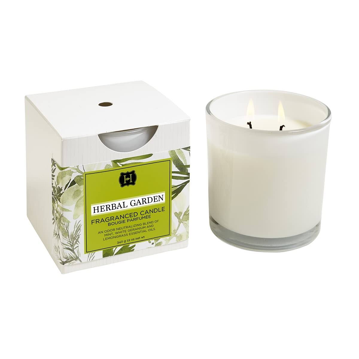 2 Wick Candle in White Glass, 12oz P892901