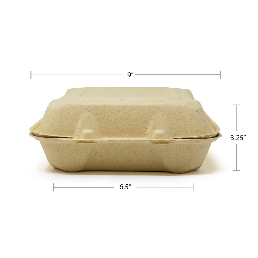 Greenware 9x22 x 9x22 1-Compartment Plant Fiber Blend Hinged Container - 200/Case I27043