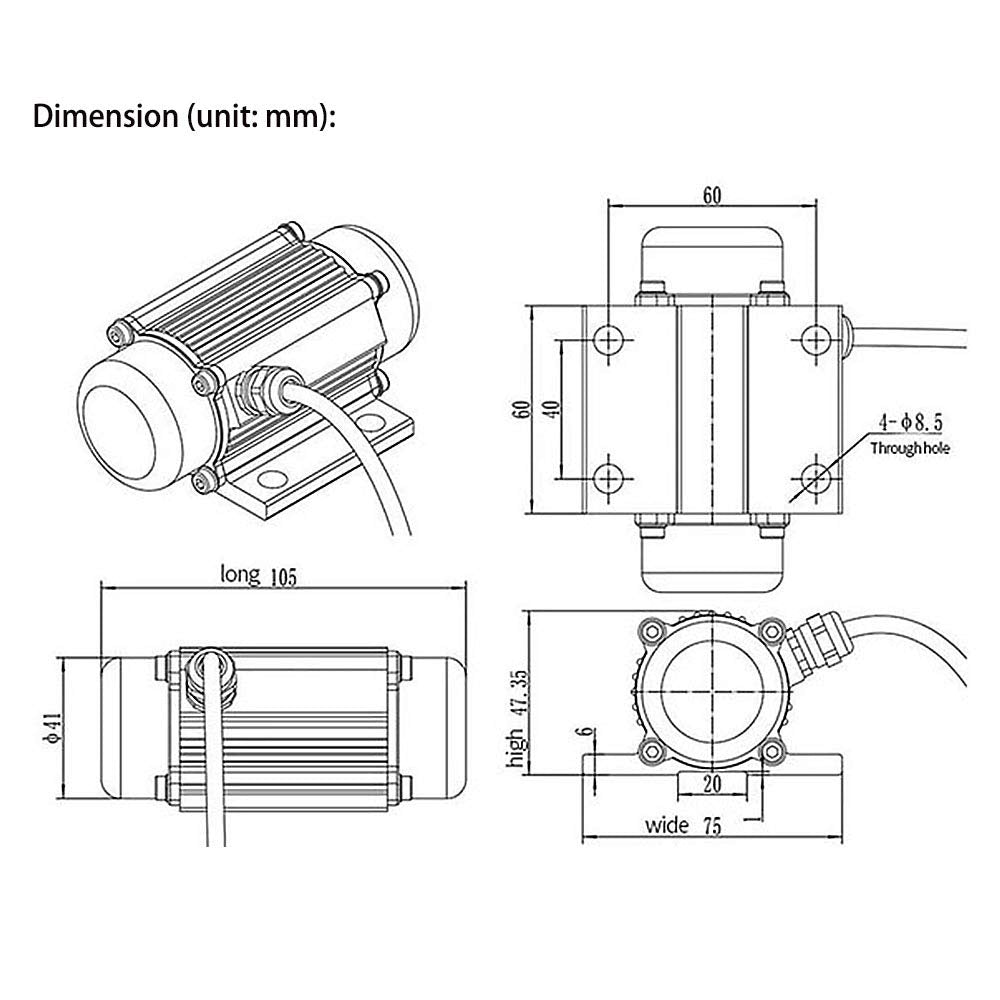 30W DC Brushless Vibration Motor 12V/24V 7000rpm K391