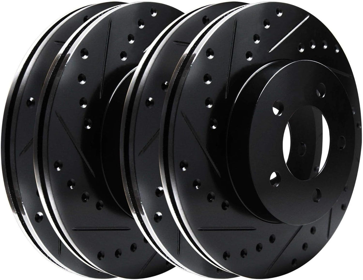 Black Drill Slot Brake Rotors Q42401