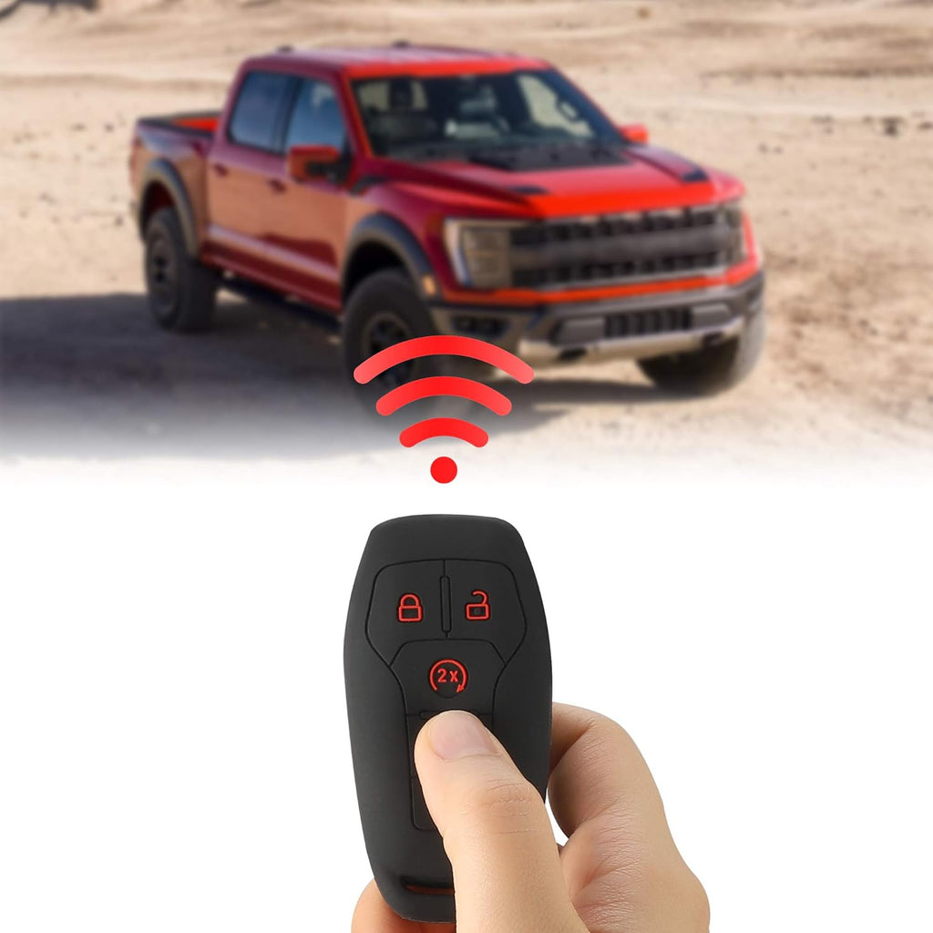 2Pcs Silicone Smart Key Fobs Remote Covers Case (Black) A9853