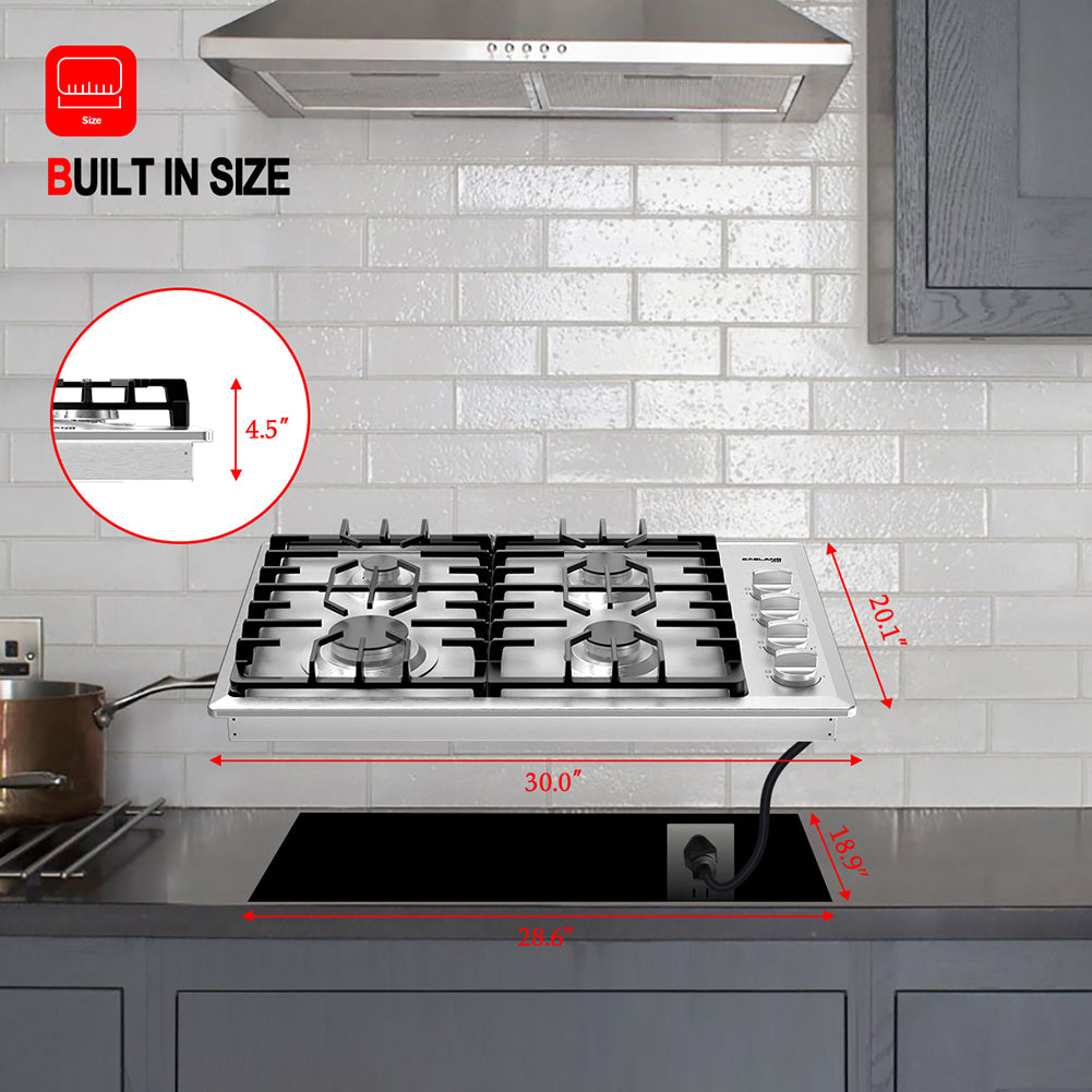 Stainless Steel 4-Burner Gas Cooktop J197047