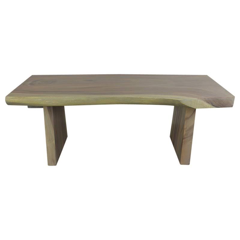 Wood Natural Edge Bench 48 in x 17-20 x 18 in H KD Agate Grey Oil E404