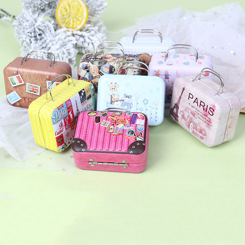 Metal Mini Suitcase Dollhouse Decoration Q5451